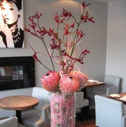 protea and anigozanthos table decoration