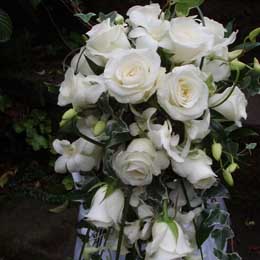 Rose and dendrobium shower bouquet