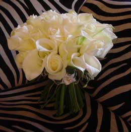 Calla lily and rose bridal handtie