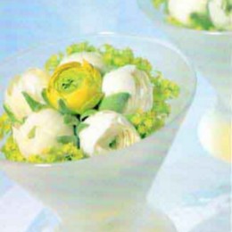 Sorbet dishes of flowers